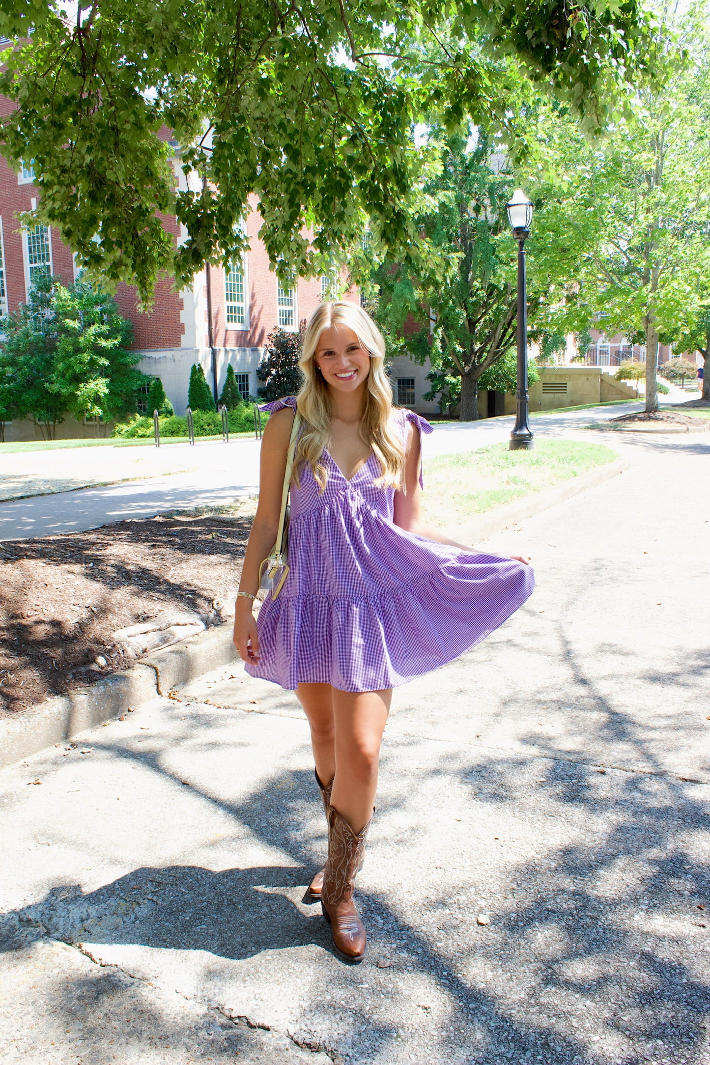 SOUTHERN SNAP GINGHAM DRESS