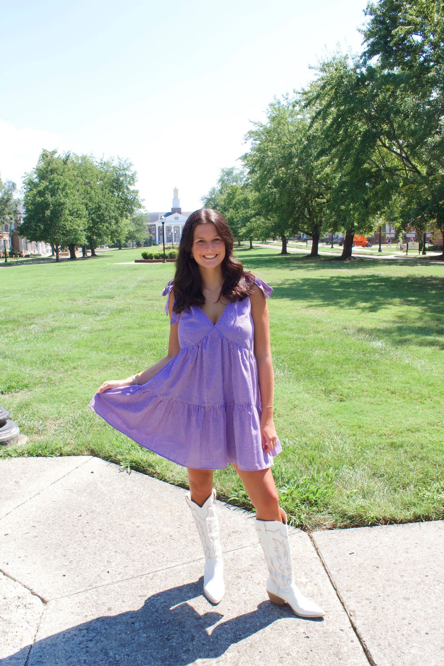 SOUTHERN SNAP GINGHAM DRESS