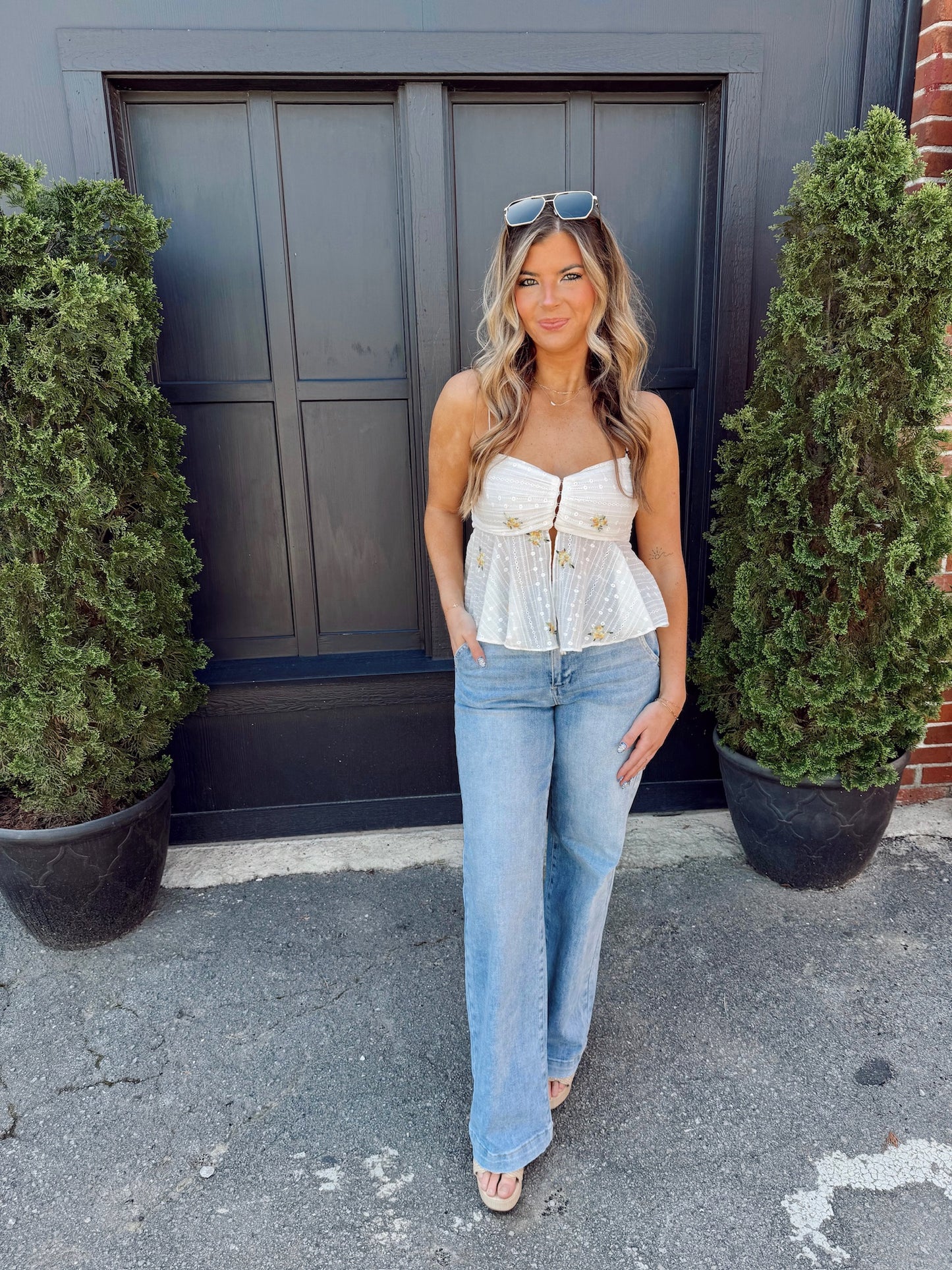 PEPLUM GARDENS TOP