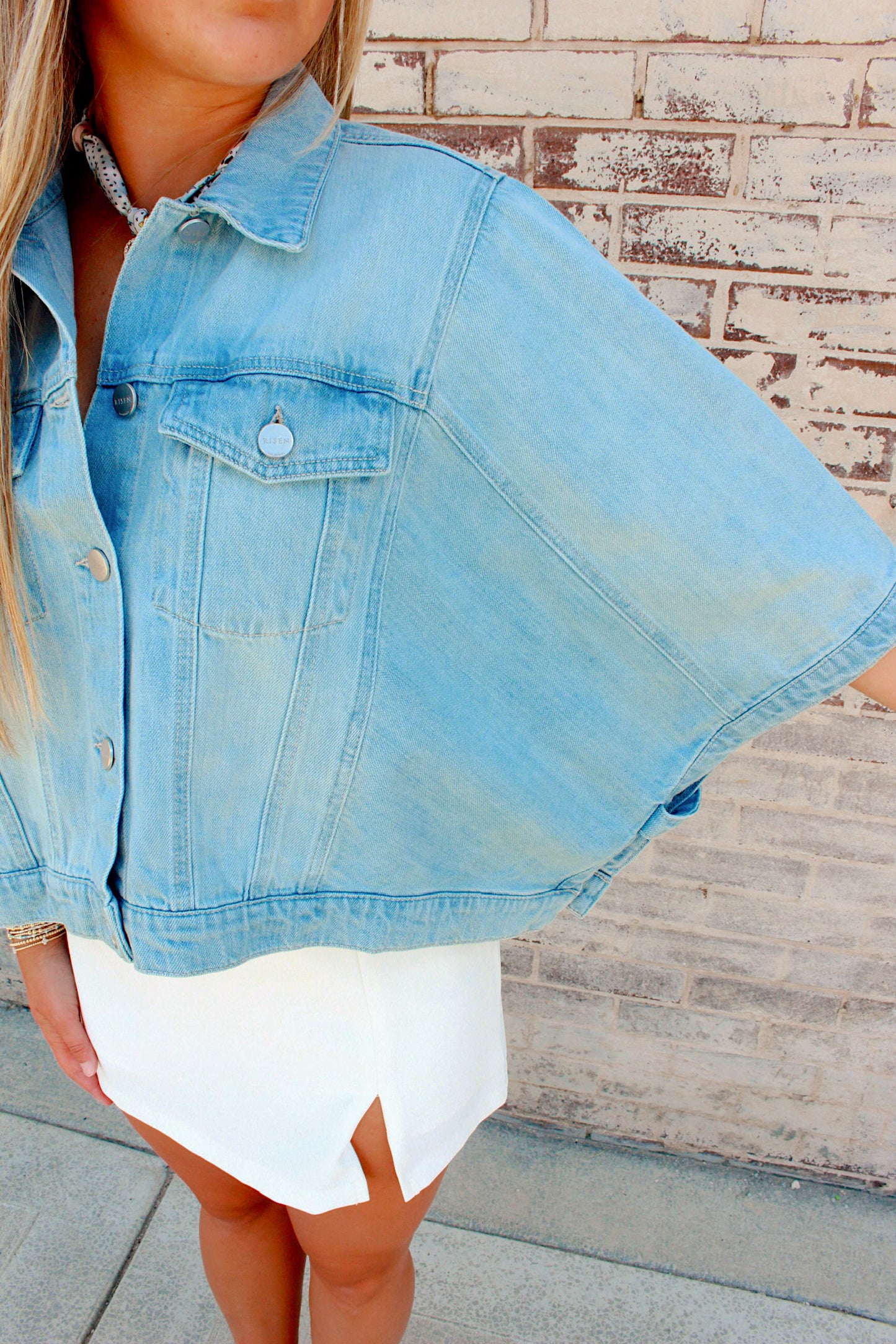 DENIM CAPE JACKET