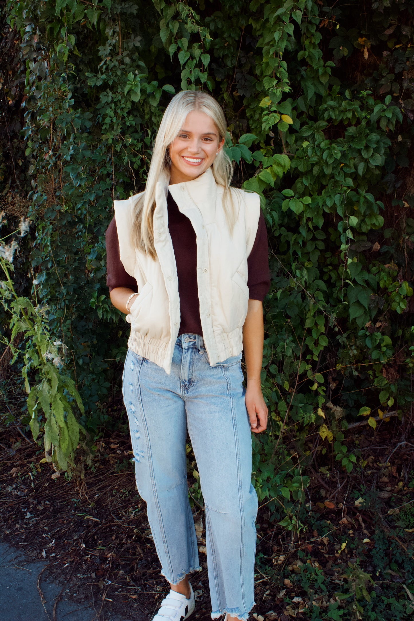 NYRA SUEDE PUFF VEST