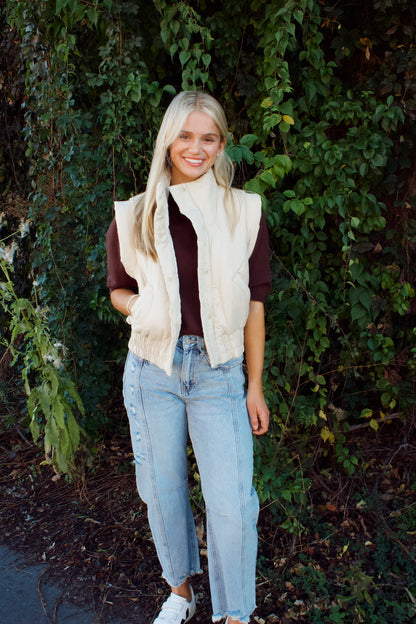 NYRA SUEDE PUFF VEST