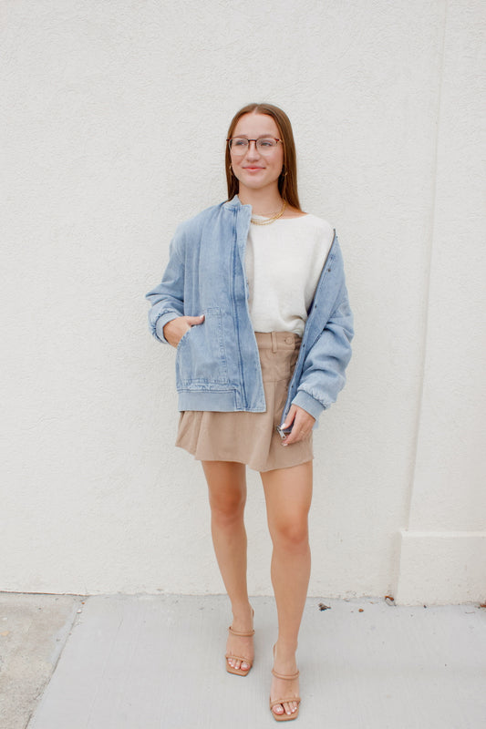 DENIM BOMBER JACKET
