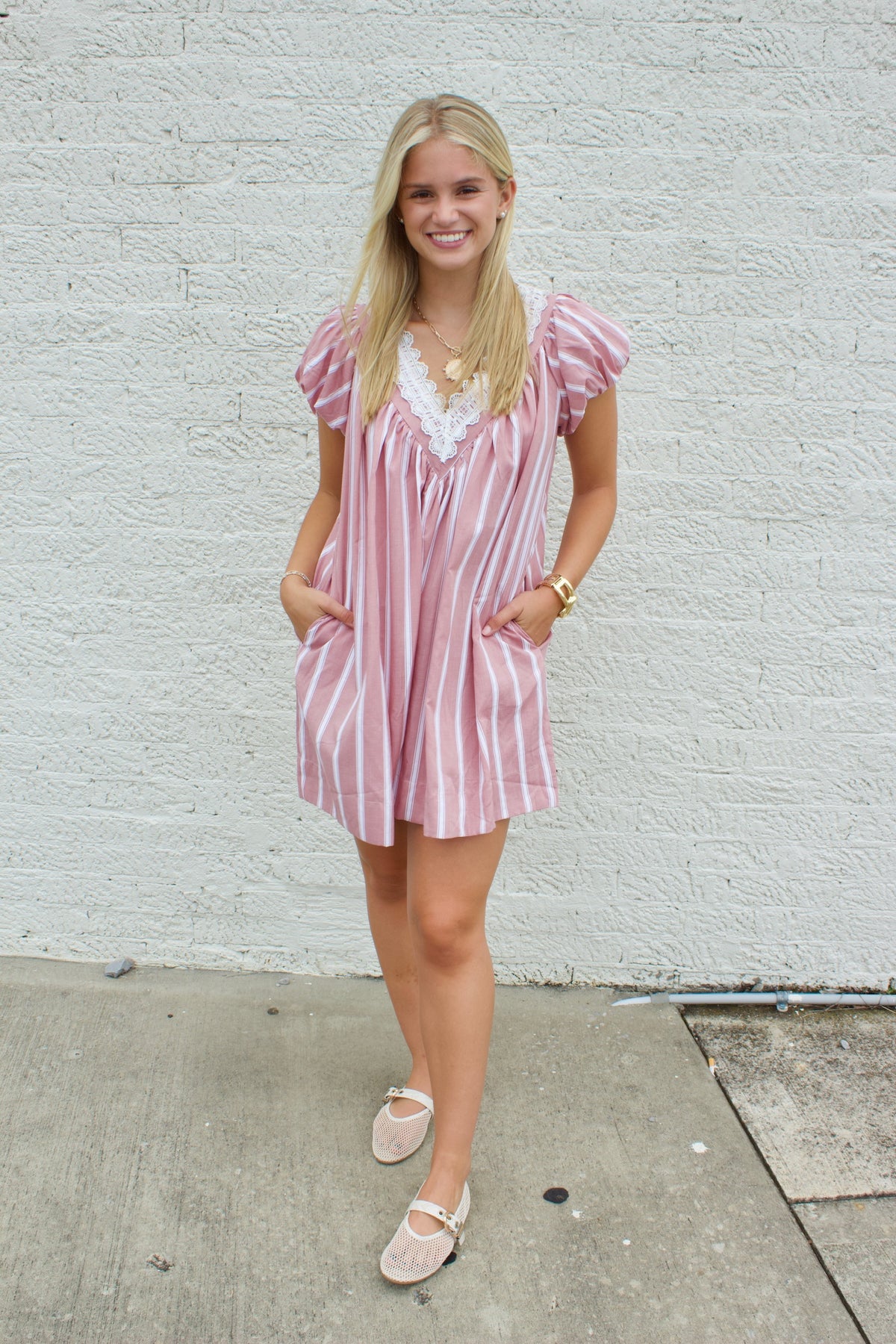 BABYDOLL STRIPED DRESS