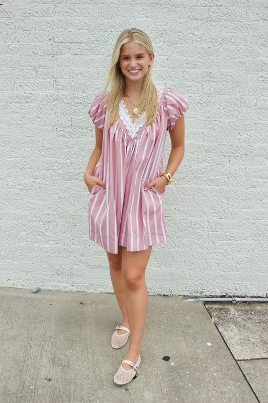 BABYDOLL STRIPED DRESS