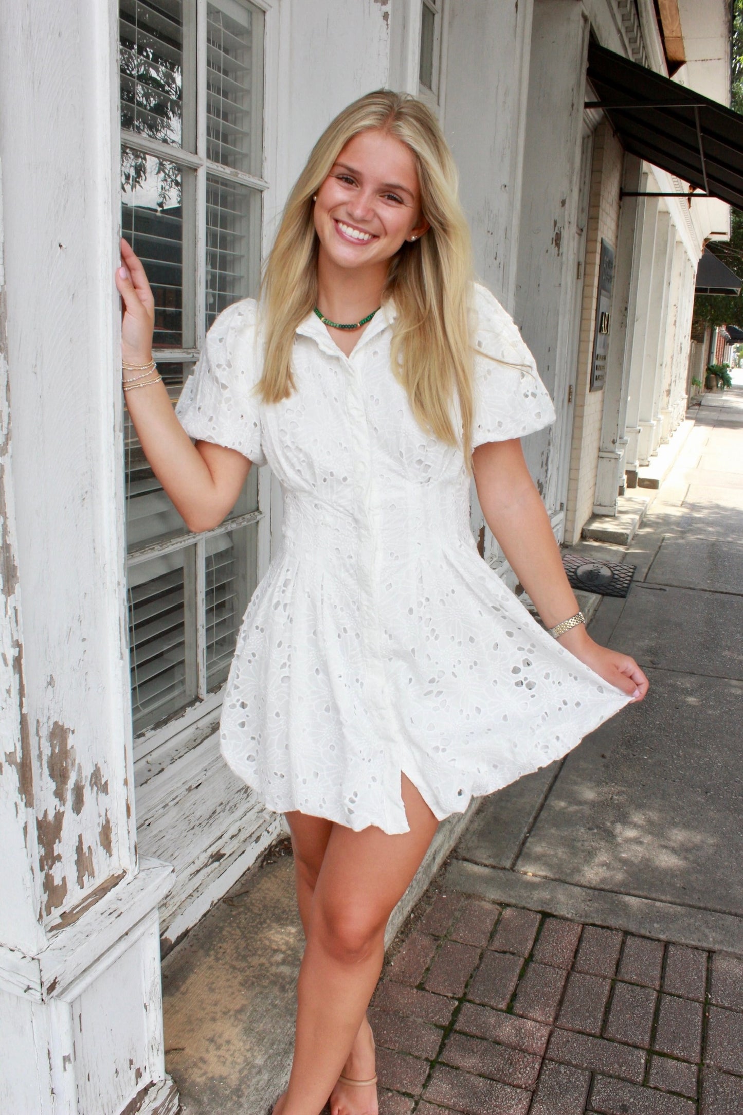 CANDI EYELET DRESS