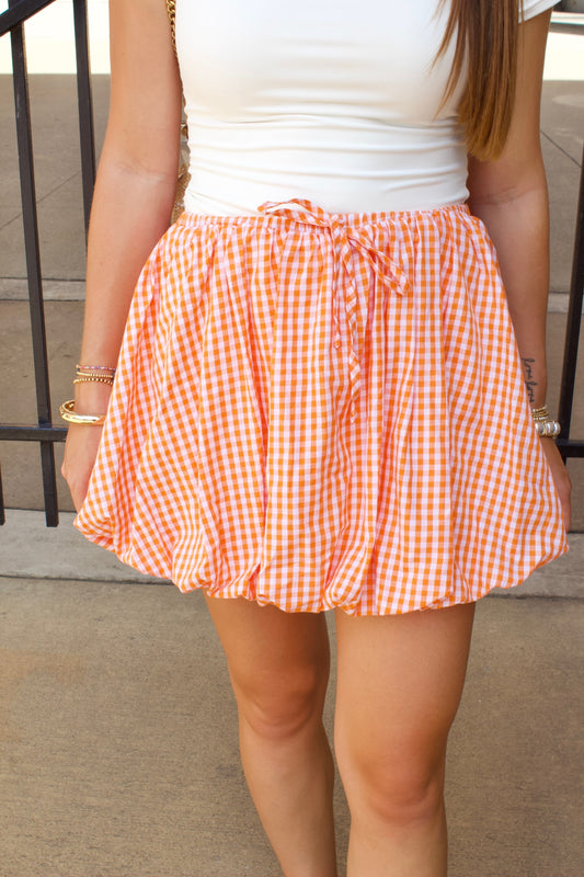 GINGHAM BUBBLE SKIRT