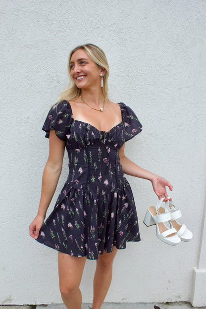 AFTER DARK FLORALS DRESS