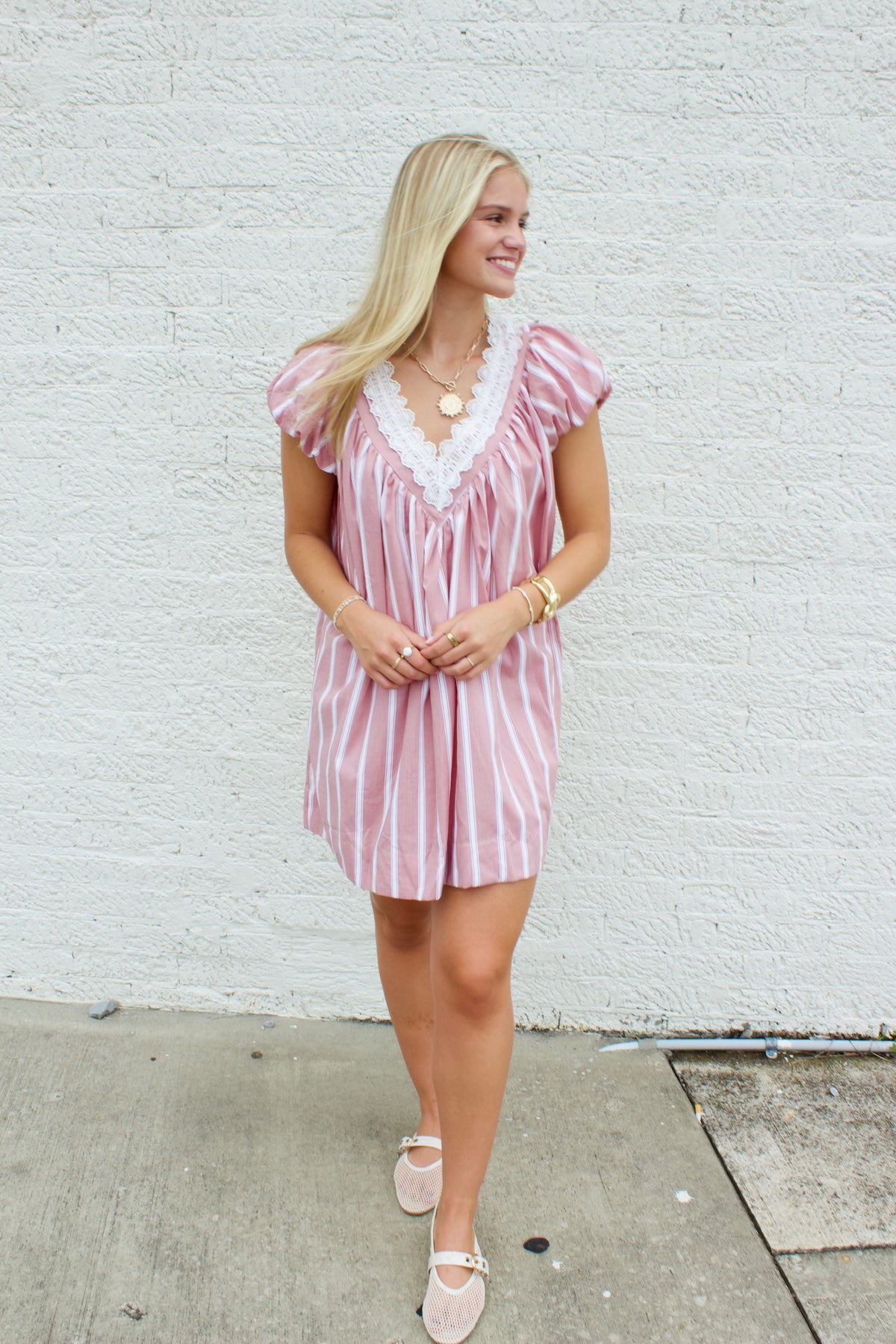 BABYDOLL STRIPED DRESS