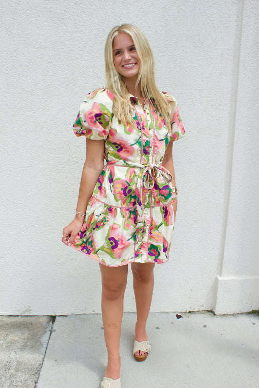 HERE AND THERE TIE DRESS