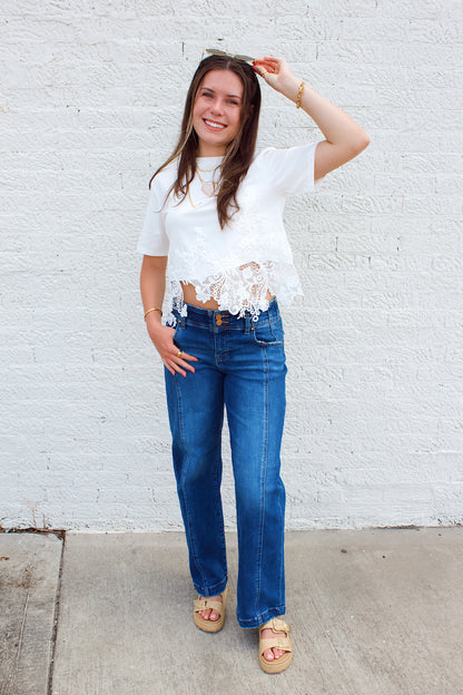 LACE HEM TOP
