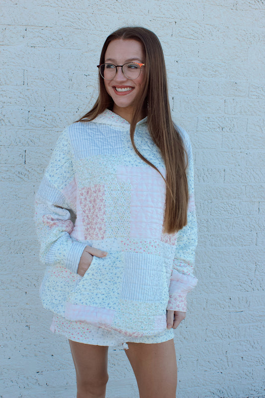 **QUILTED PASTEL HOODIE**