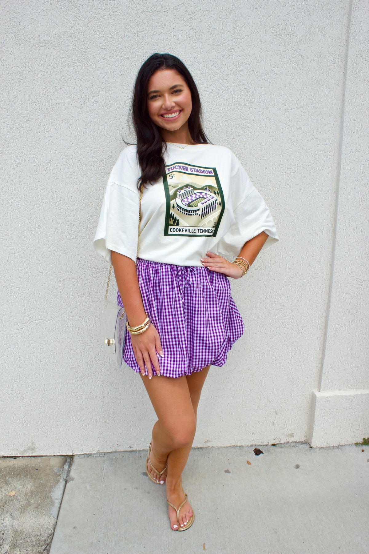 GINGHAM BUBBLE SKIRT