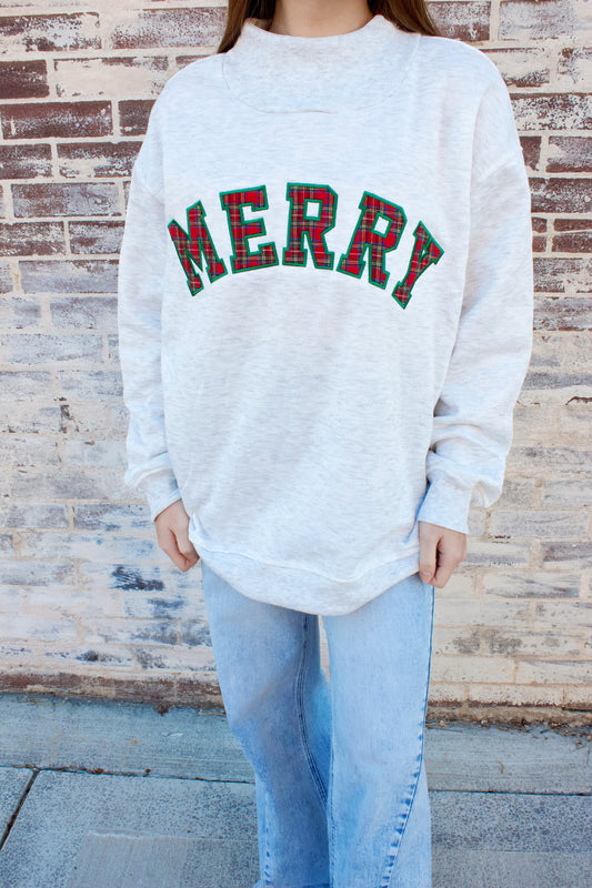 **GINGHAM MERRY MOCKNECK**