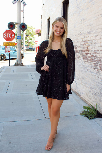 SHIMMER BABY DOLL DRESS**