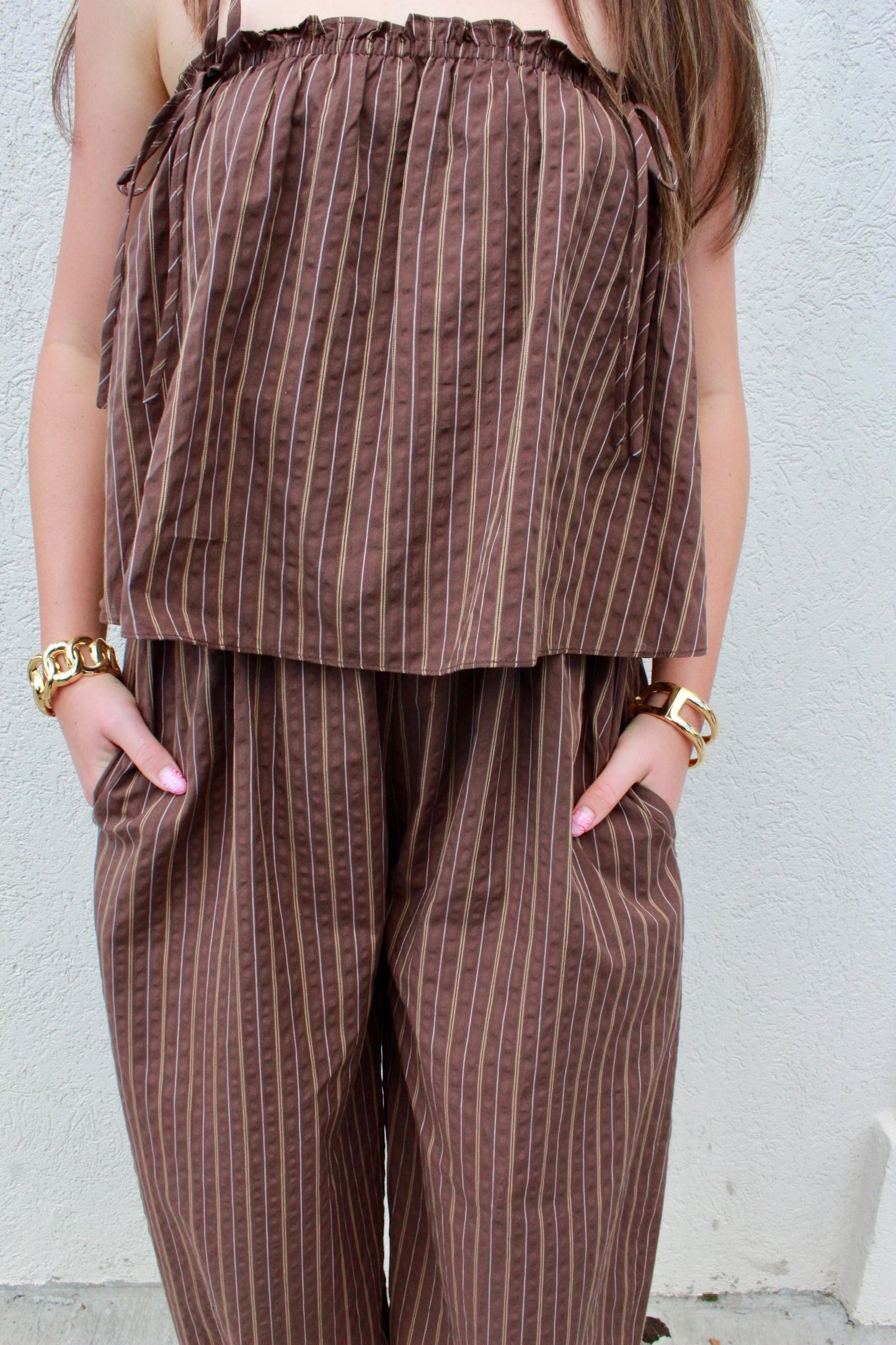 MOCHA BARREL JUMPSUIT