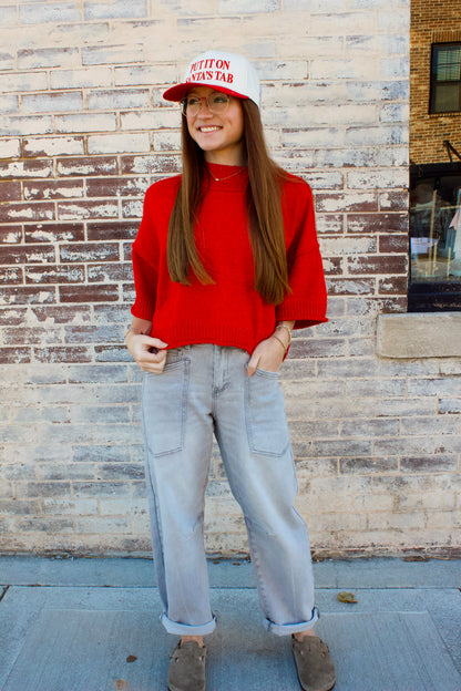 LIGHT GREY BARREL JEAN