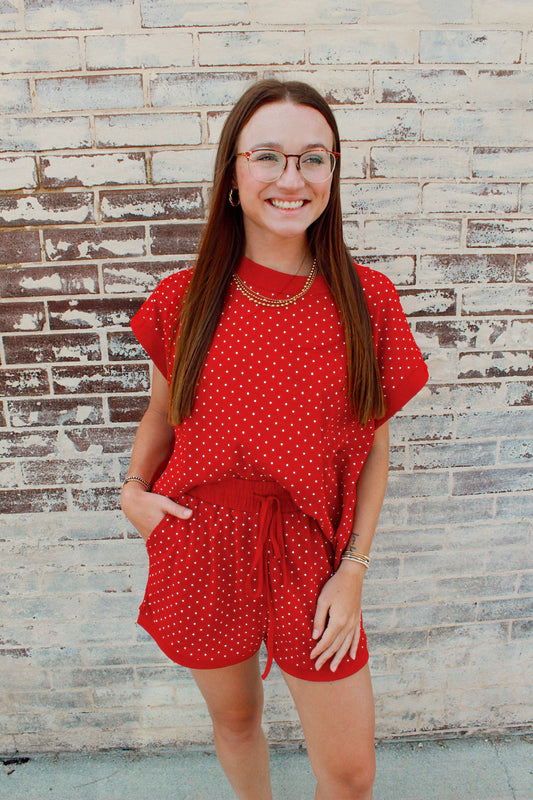 RUBY POLKA DOT SET