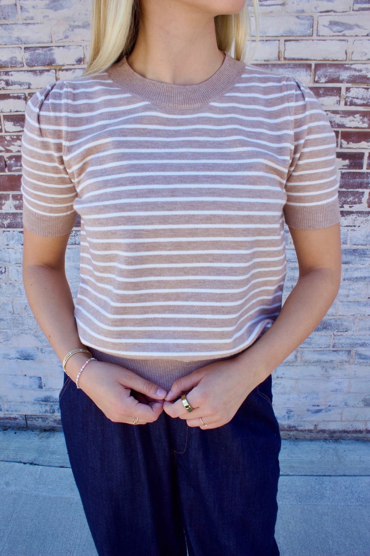 MAPLE AND CREAM SWEATER TOP