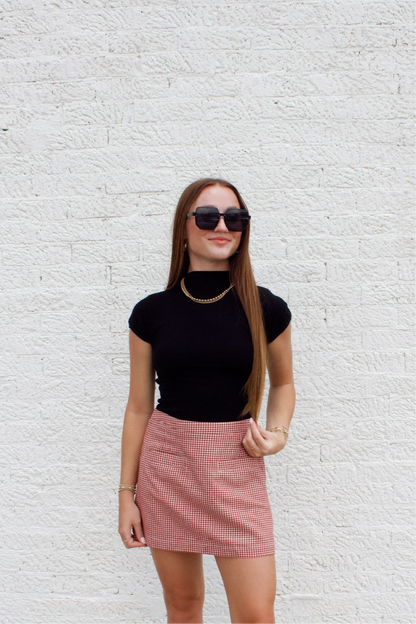 SHORT SLEEVE MOCKNECK