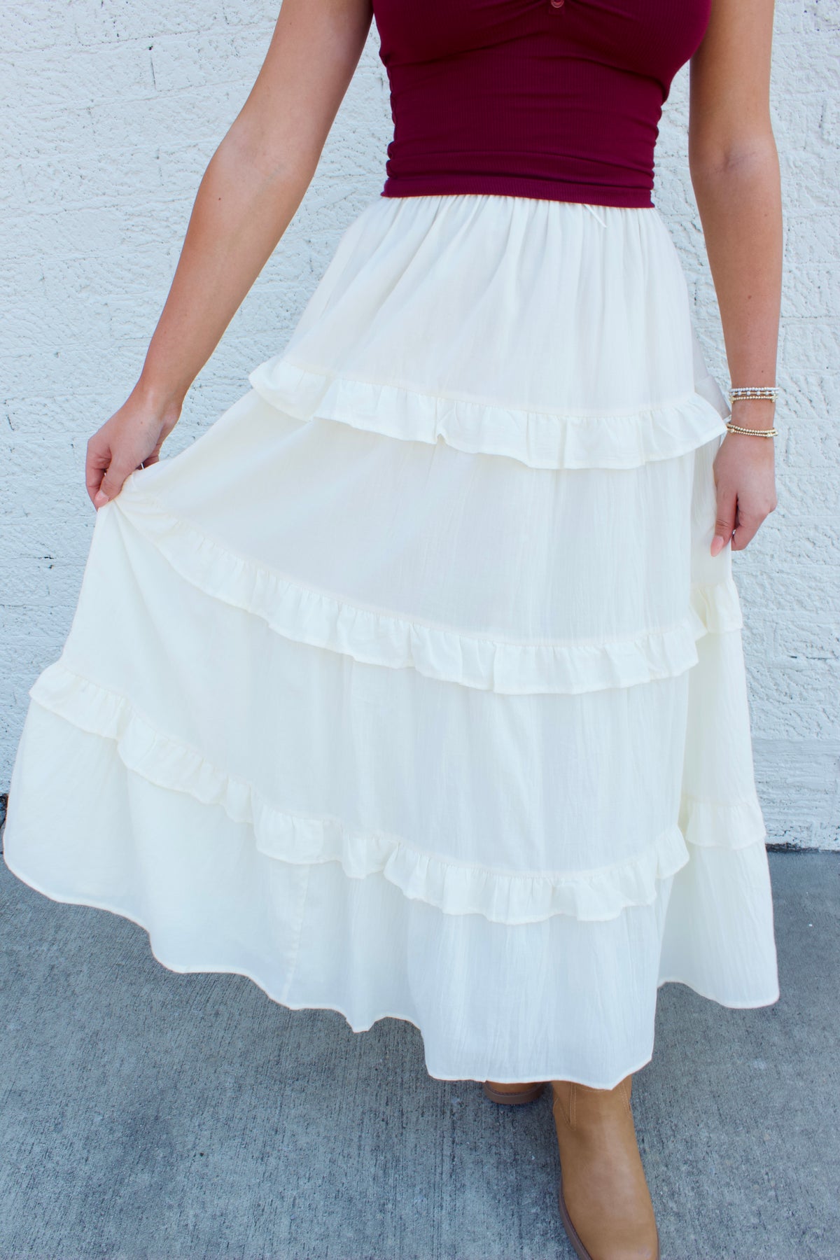 TIERED MAXI SKIRT