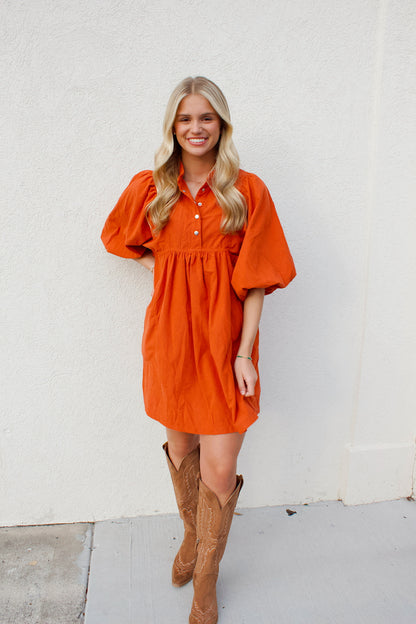 CORDUROY BUTTON DRESS