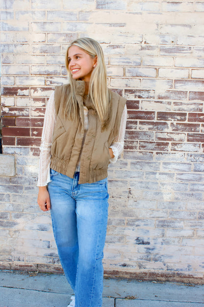 NYRA SUEDE PUFF VEST