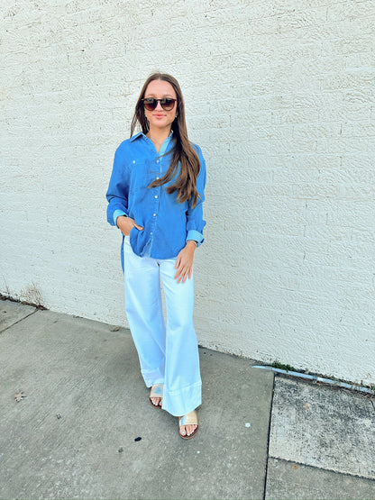 **WASHED TENCEL BUTTON UP**