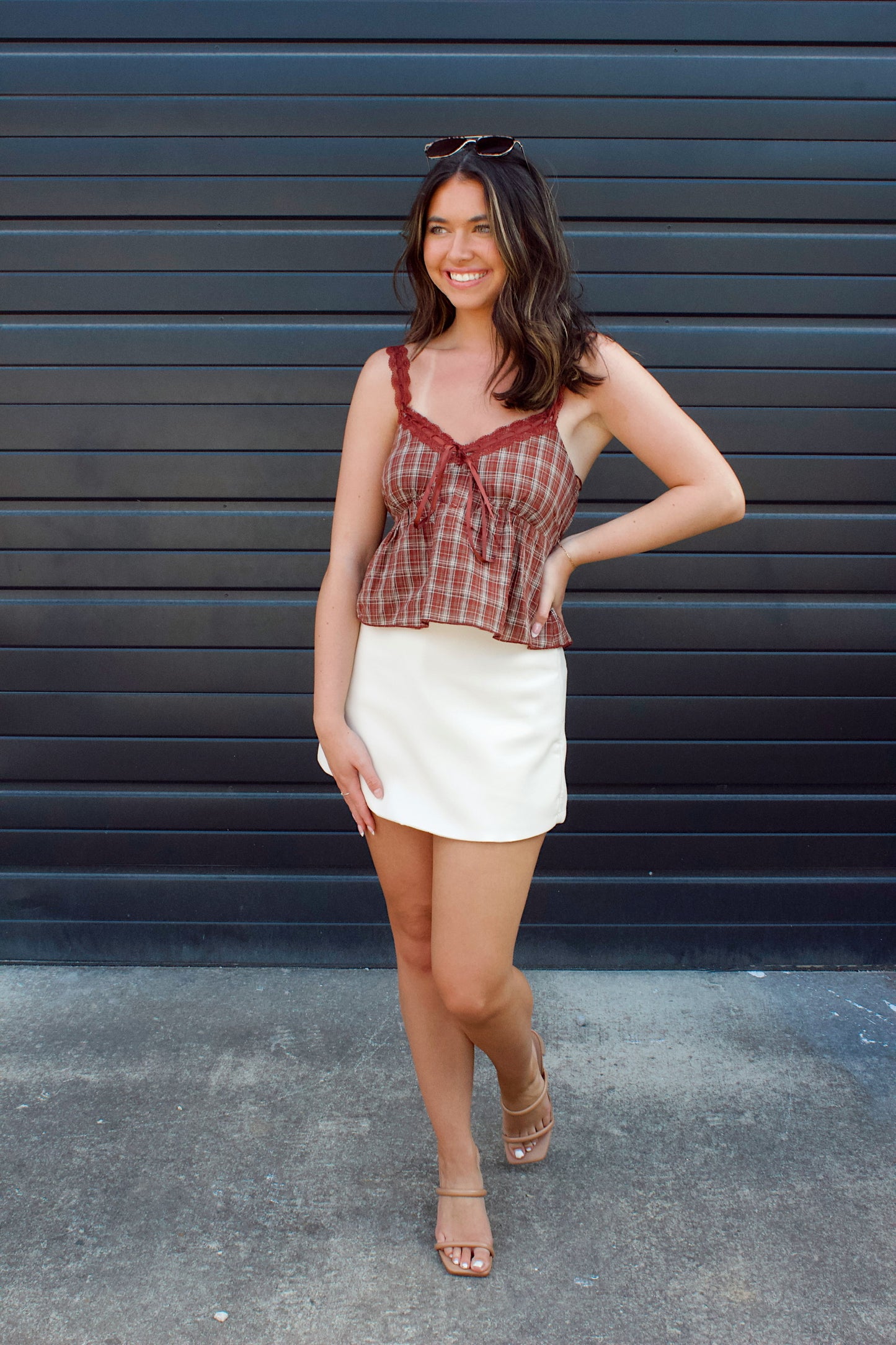 RUSTIC ROMANCE PLAID CAMI