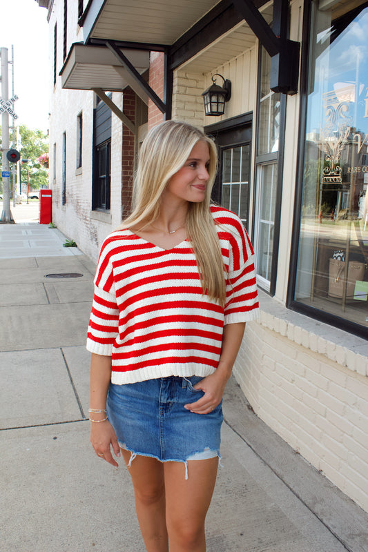 SUNDAY STRIPE SWEATER