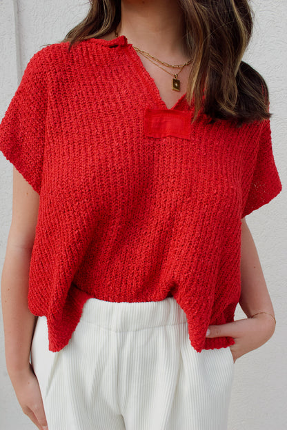 PATCH SLEEVELESS SWEATER