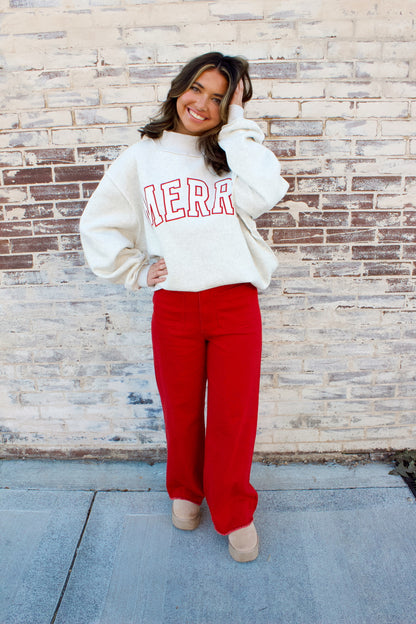 ** MERRY MOCK NECK SWEATSHIRT**