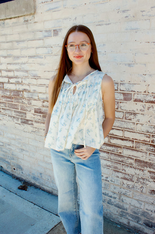 FLORAL FRONT TIE