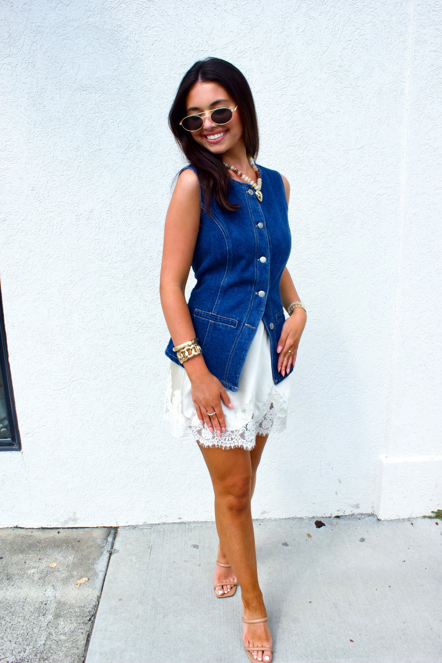 **SATIN AND LACE MINI SKIRT**