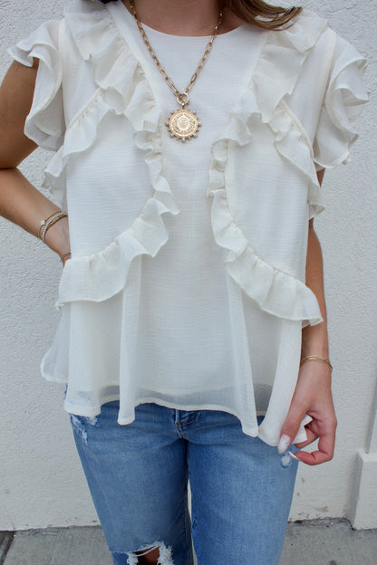RUFFLED CHIFFON BLOUSE
